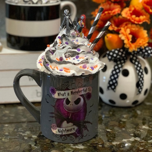 Handmade Mug Topper with Mug.Nightmare before Christmas, Jack Skellington Mug - Picture 3 of 4